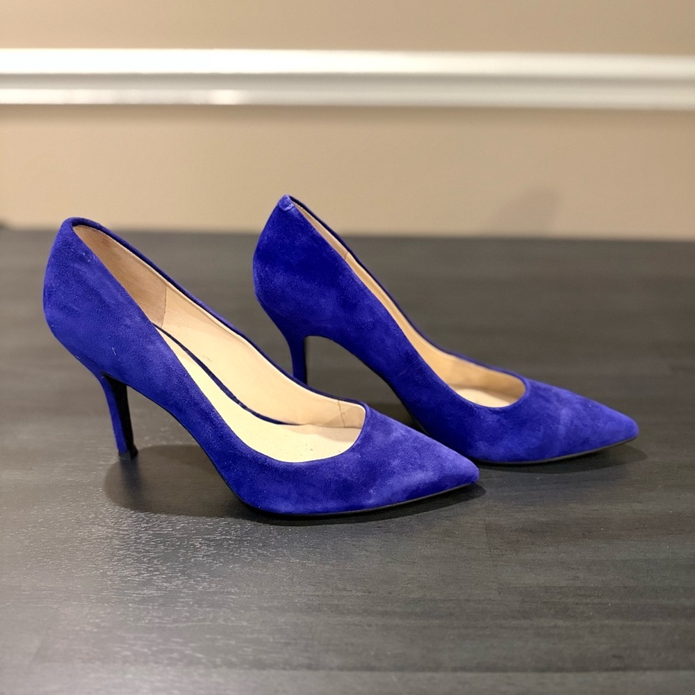 Nine West Cobalt Blue/Purple Suede Classic Pointy Toe Heel